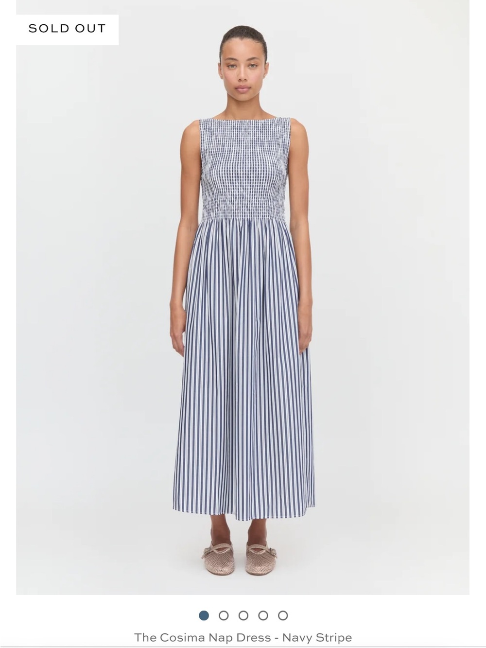 Hill House Home Cosima Nap Dress Navy Stripe XS NWT